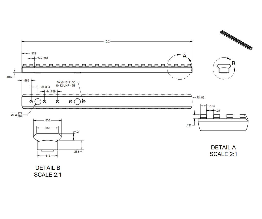 Accuracy Solutions Rail for Prism &amp; Night Vision Mount