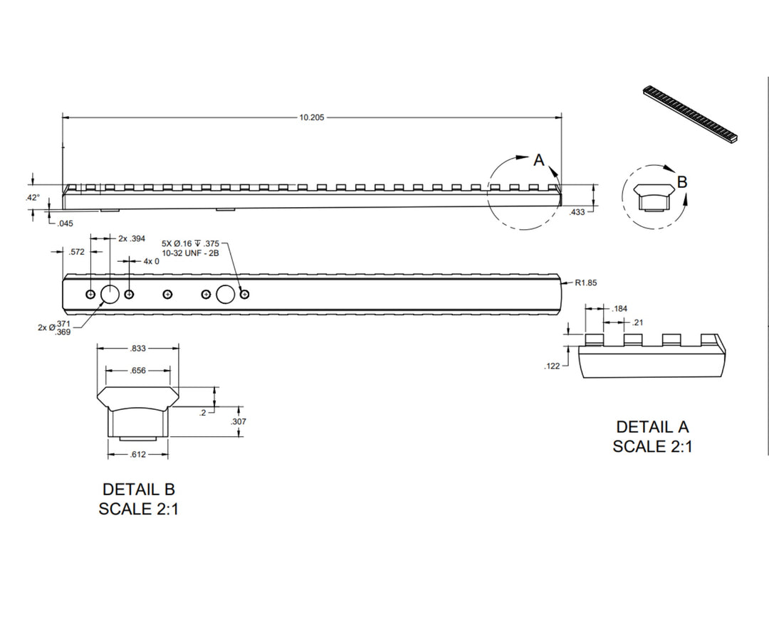 Accuracy Solutions Rail for Prism &amp; Night Vision Mount