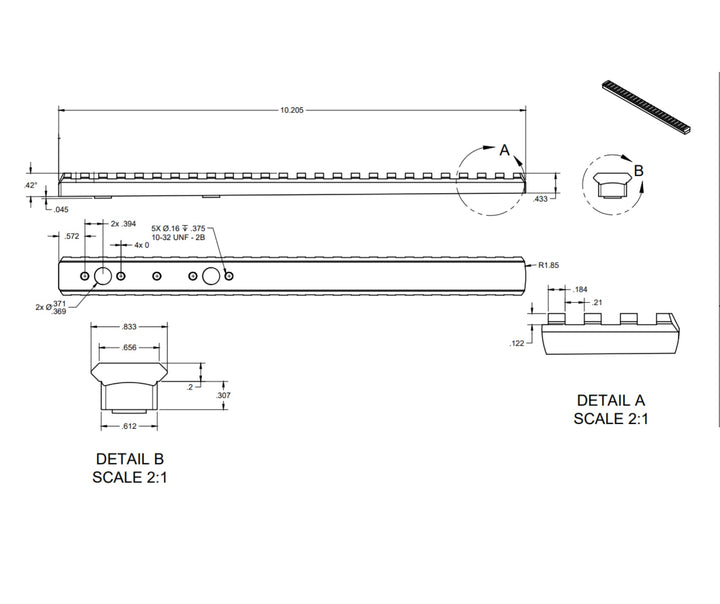 Accuracy Solutions Rail for Prism &amp; Night Vision Mount