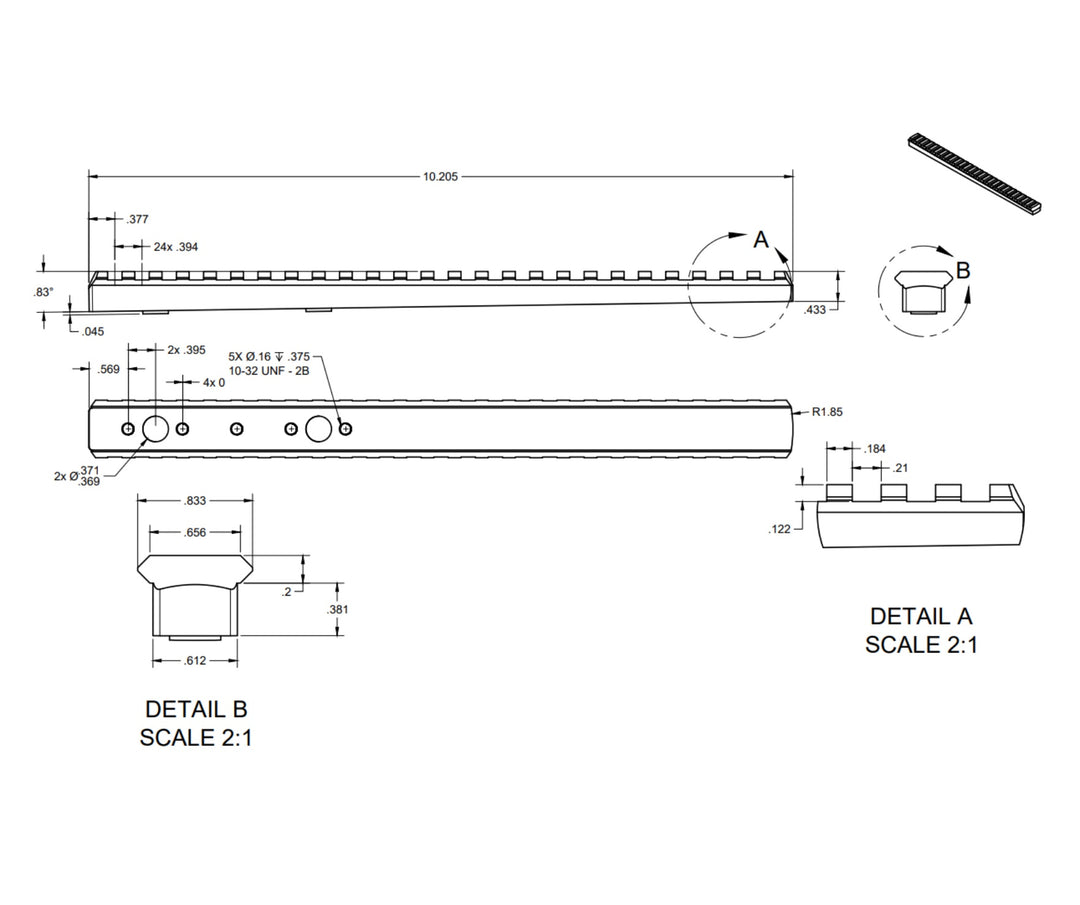 Accuracy Solutions Rail for Prism &amp; Night Vision Mount