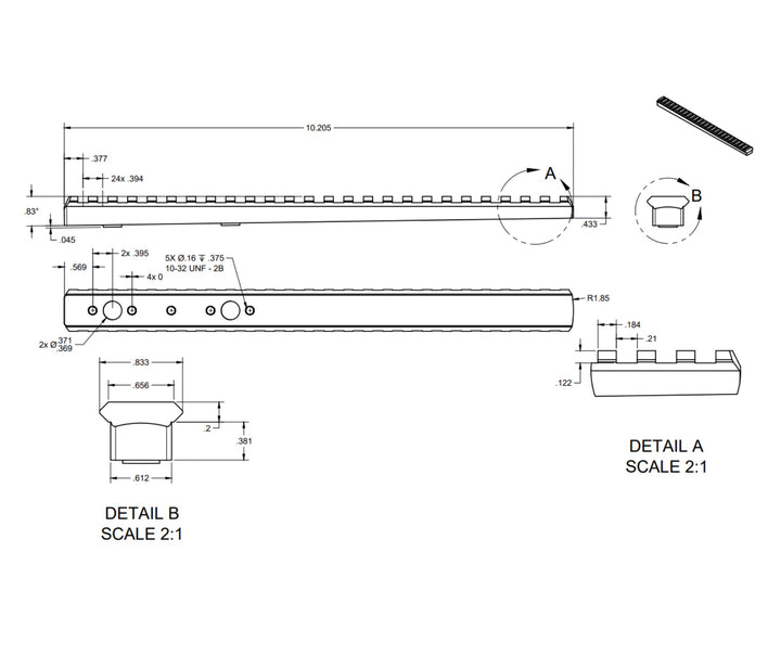 Accuracy Solutions Rail for Prism &amp; Night Vision Mount