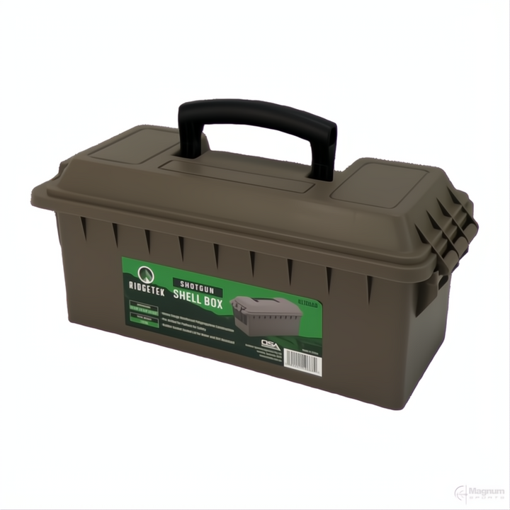 Ridgetek Shotgun Shell Box Dark Earth (12 Carton) Inc Padlock