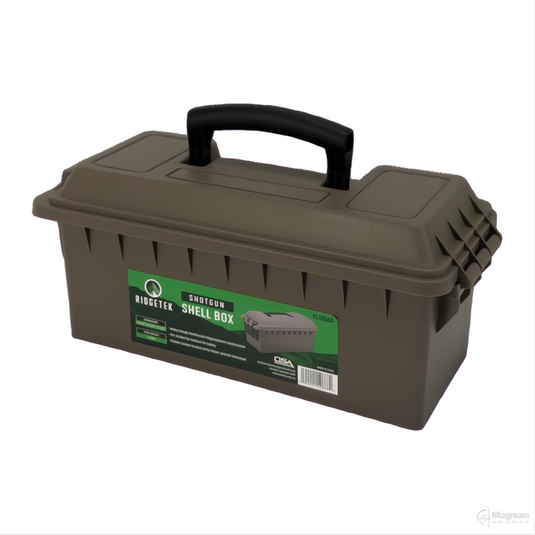 Ridgetek Shotgun Shell Box Dark Earth (12 Carton) Inc Padlock
