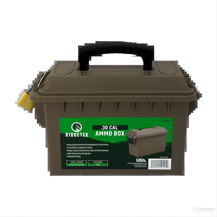 Ridgetek .30Cal Ammo Box Inc Padlock