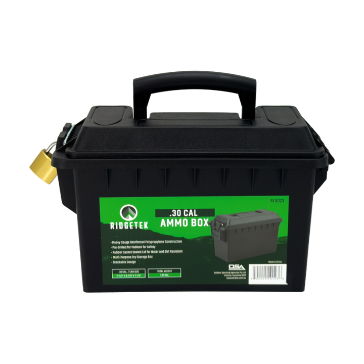 Ridgetek .30Cal Ammo Box Inc Padlock