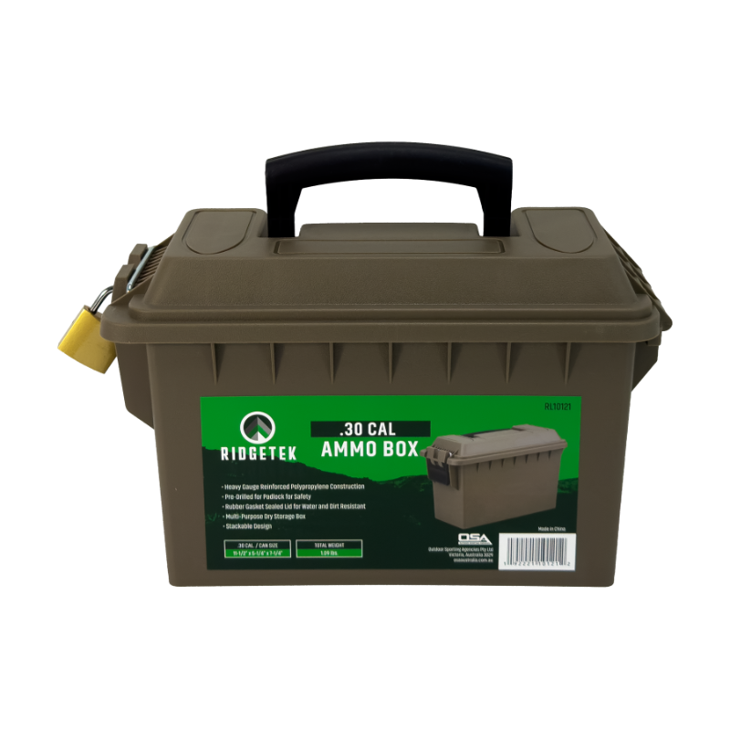 Ridgetek .30Cal Ammo Box Inc Padlock