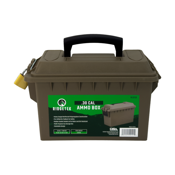 Ridgetek .30Cal Ammo Box Inc Padlock