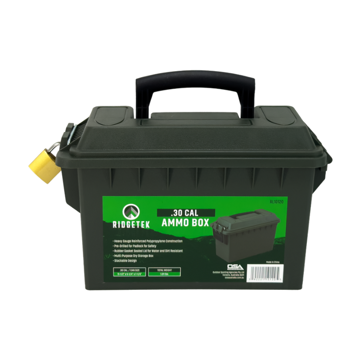 Ridgetek .30Cal Ammo Box Inc Padlock