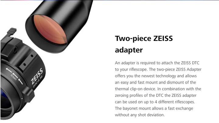 Zeiss DTC 3/25 + clip on adapter clamp.