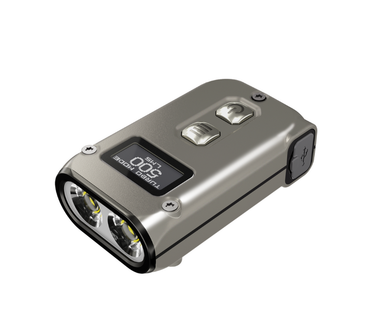 Nitecore TINI2TI Dual-Core Intelligent Keychain Light, 500 Lumens, Titanium