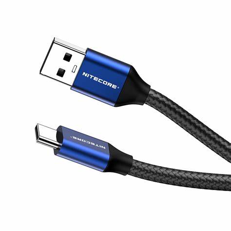 Nitecore UAC20 USB-A to USB-C Charging Cable, 1m, 3A