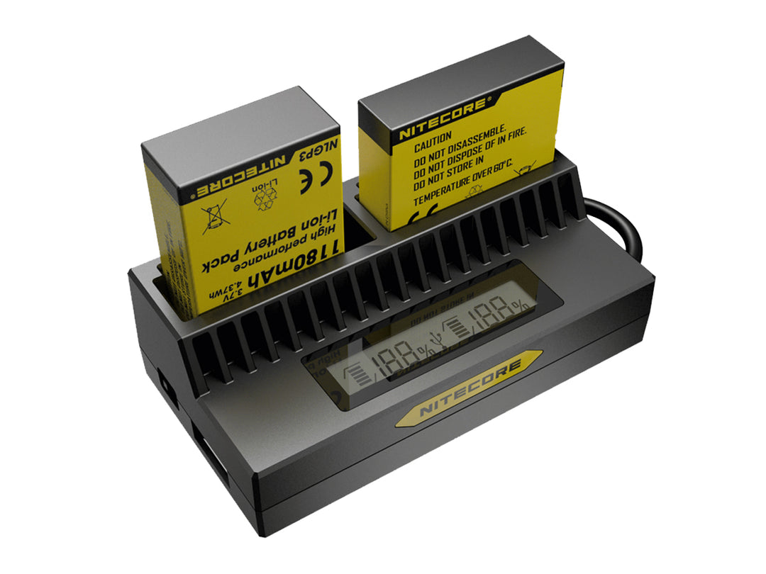 Nitecore UGP4 Intelligent Dual Slot USB Charger for GoPro Hero 3, Hero 4 Batteries