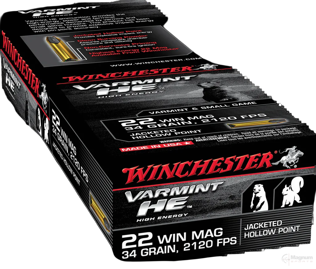 Winchester Varmint HE 22WMR 34gr JHP