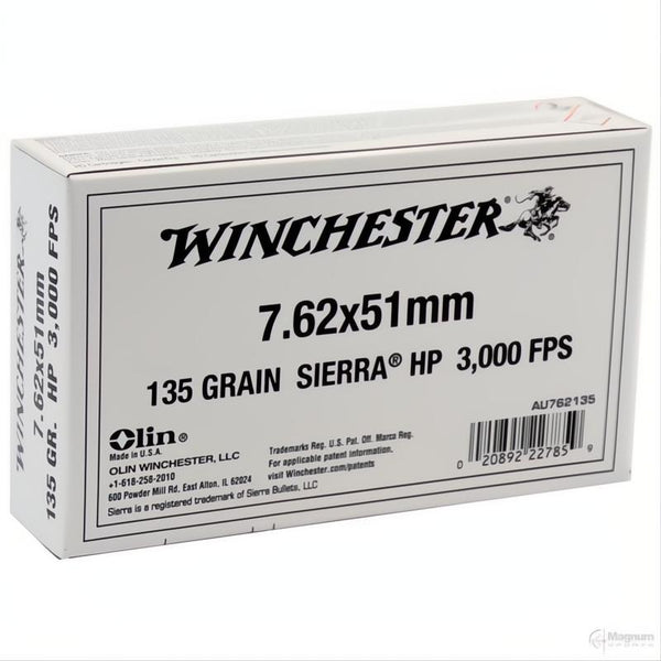 Winchester 7.62x51mm (308 Win) 135gr Sierra HP