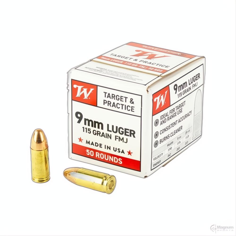 Winchester 9mm USA Para 115gr FMJ