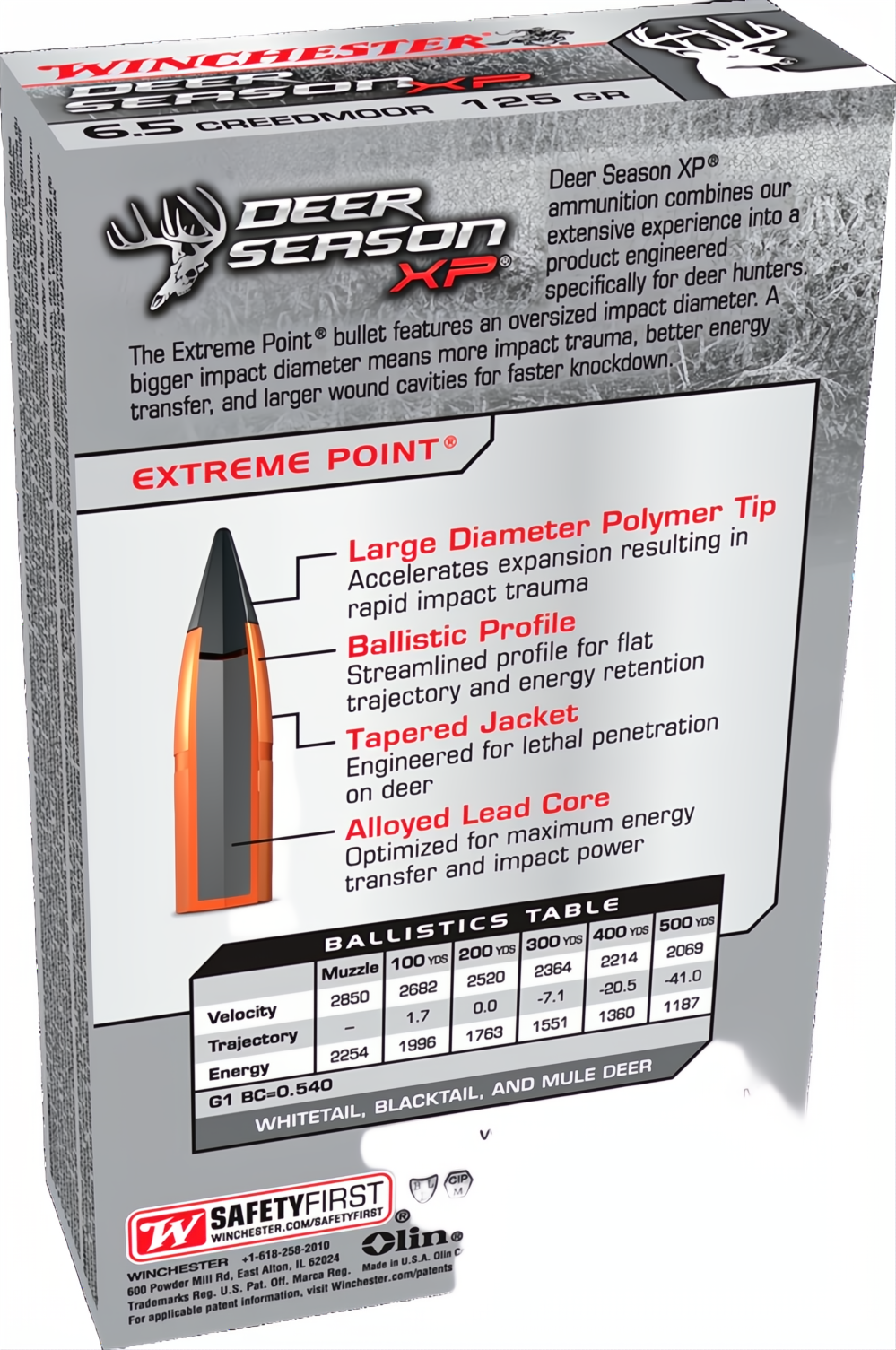 Winchester Deer Season 6.5 Creedmoor 125gr XP