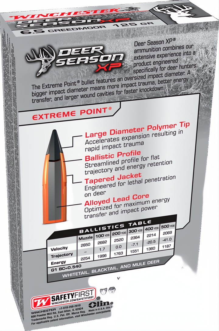 Winchester Deer Season 6.5 Creedmoor 125gr XP