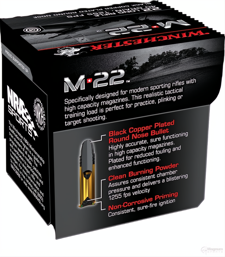 Winchester M22 22LR 40gr Black Copper Plated Round Nose