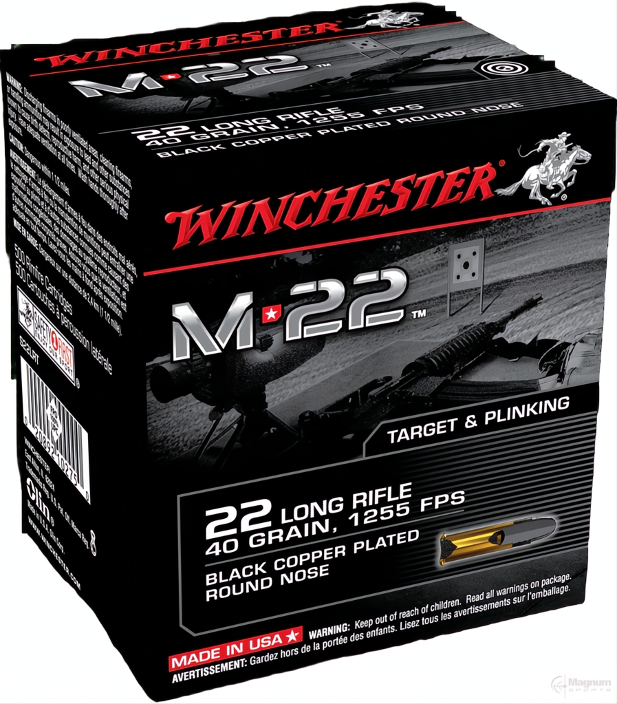 Winchester M22 22LR 40gr Black Copper Plated Round Nose