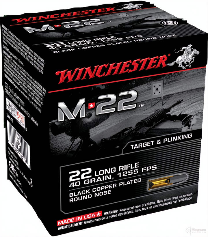 Winchester M22 22LR 40gr Black Copper Plated Round Nose