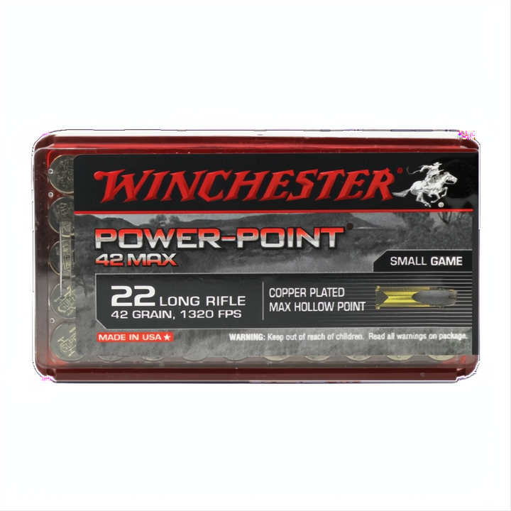 Winchester Power Point Max 22LR 42gr HP Copper Plated
