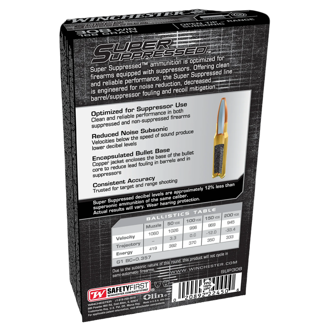 Winchester Super Suppressed 308Win 168gr