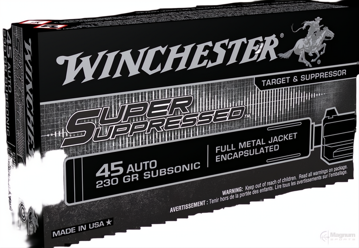 Winchester Super Suppressed 45ACP 230gr FMJ