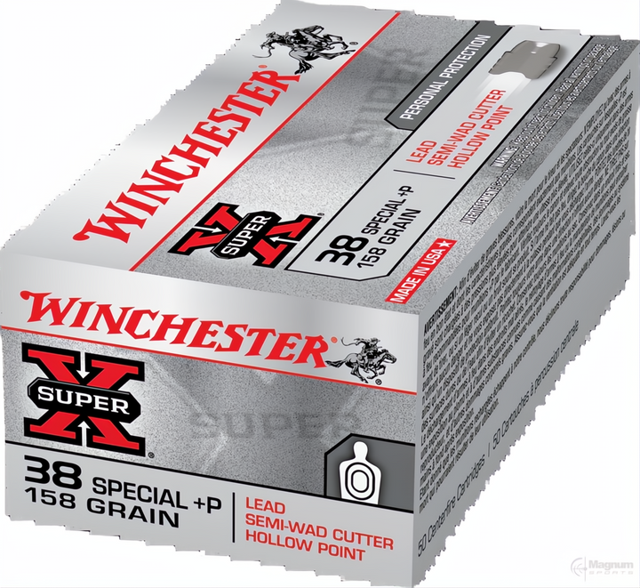 Winchester Super X 38SP +P 158gr Lead-Semi Wad Cutter HP