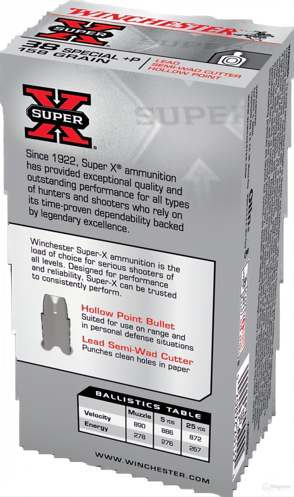 Winchester Super X 38SP +P 158gr Lead-Semi Wad Cutter HP