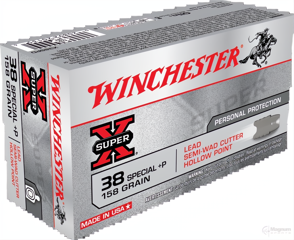 Winchester Super X 38SP +P 158gr Lead-Semi Wad Cutter HP