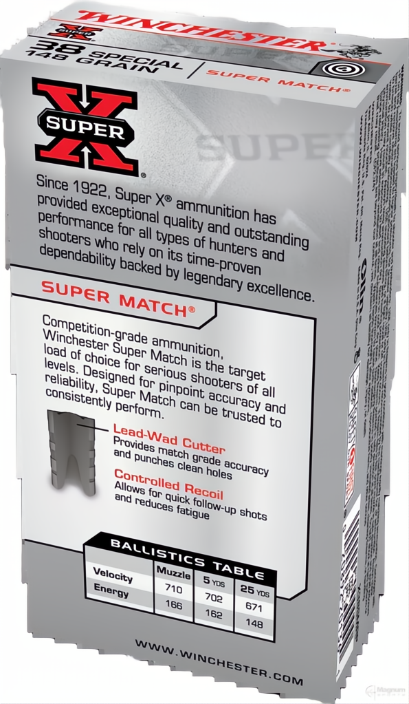 Winchester Super X Super Match 38SP 148gr LWC