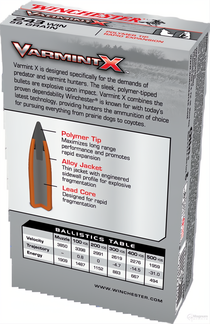 Winchester Varmint X 243Win 58gr PT