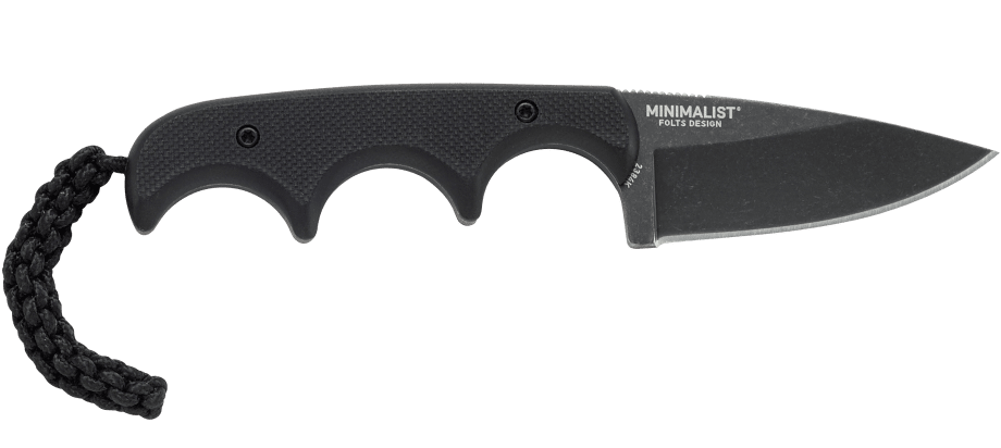 Minimalist Black Fixed Blade Knife with Sheath 2384K