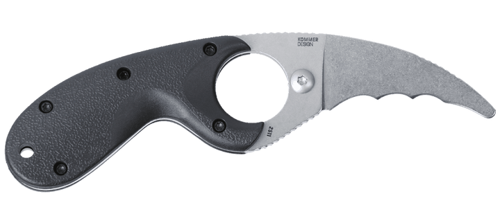 Bear Claw Black Fixed Blade Knife with Sheath 2511