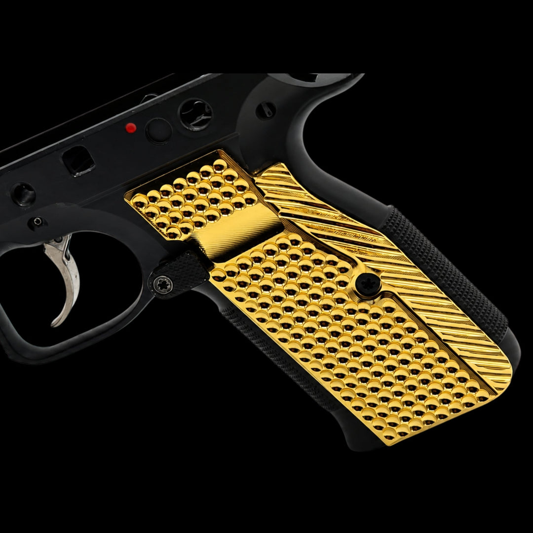CZ Shadow 2 Full-Length Brass Flat Grips