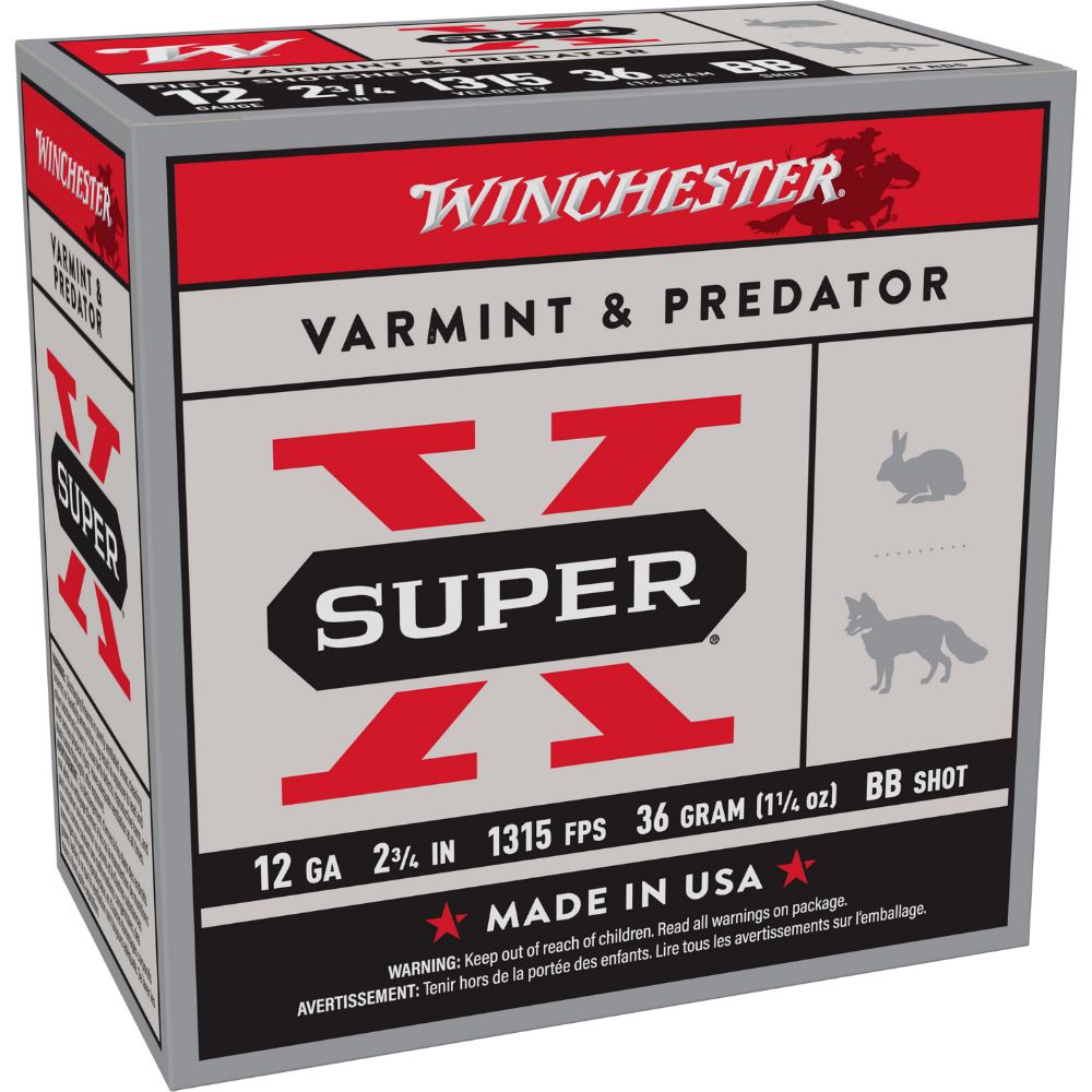 Winchester Super X 12G 2-3/4" 36gm Shot Size BB