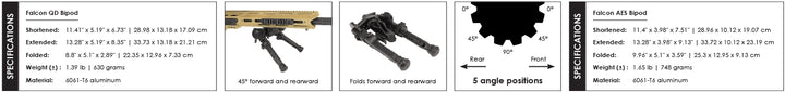 Cadex Falcon Bipod with QD Picatinny Mount