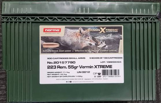 Norma 223 Rem 55gr Vermin Xtreme HP Ammo Can - image 2