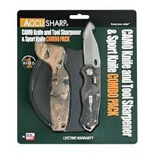 Accusharp Camo Sharpener &amp; Sport Knife Combo
