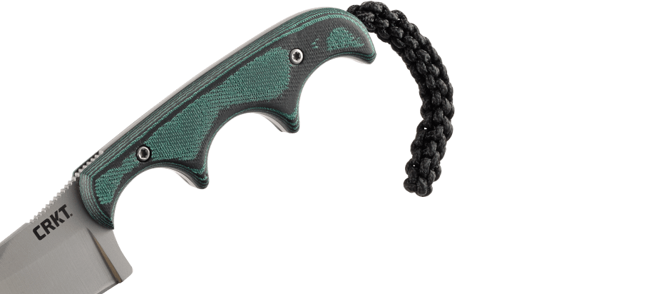 Minimalist Green Fixed Blade Knife with Sheath 2387