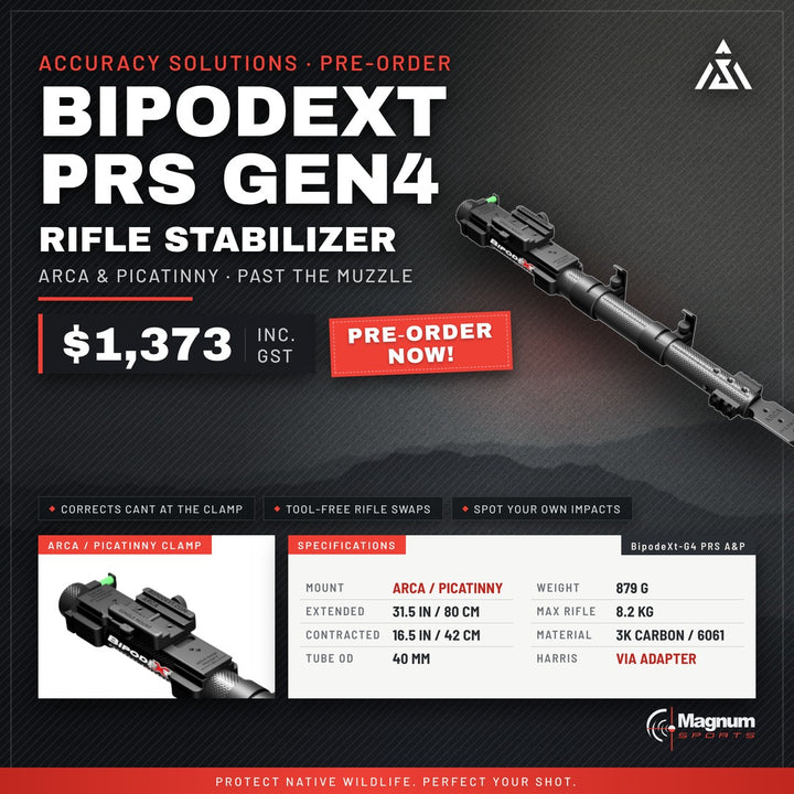 Accuracy Solutions BipodeXt PRS Competition Gen4 Rifle Stabilizer - Magnum Sports advert, $1,373