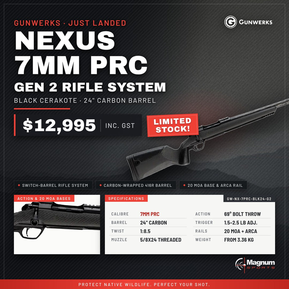 Gunwerks Nexus Gen 2 7mm PRC Black - Magnum Sports advert, $12,995