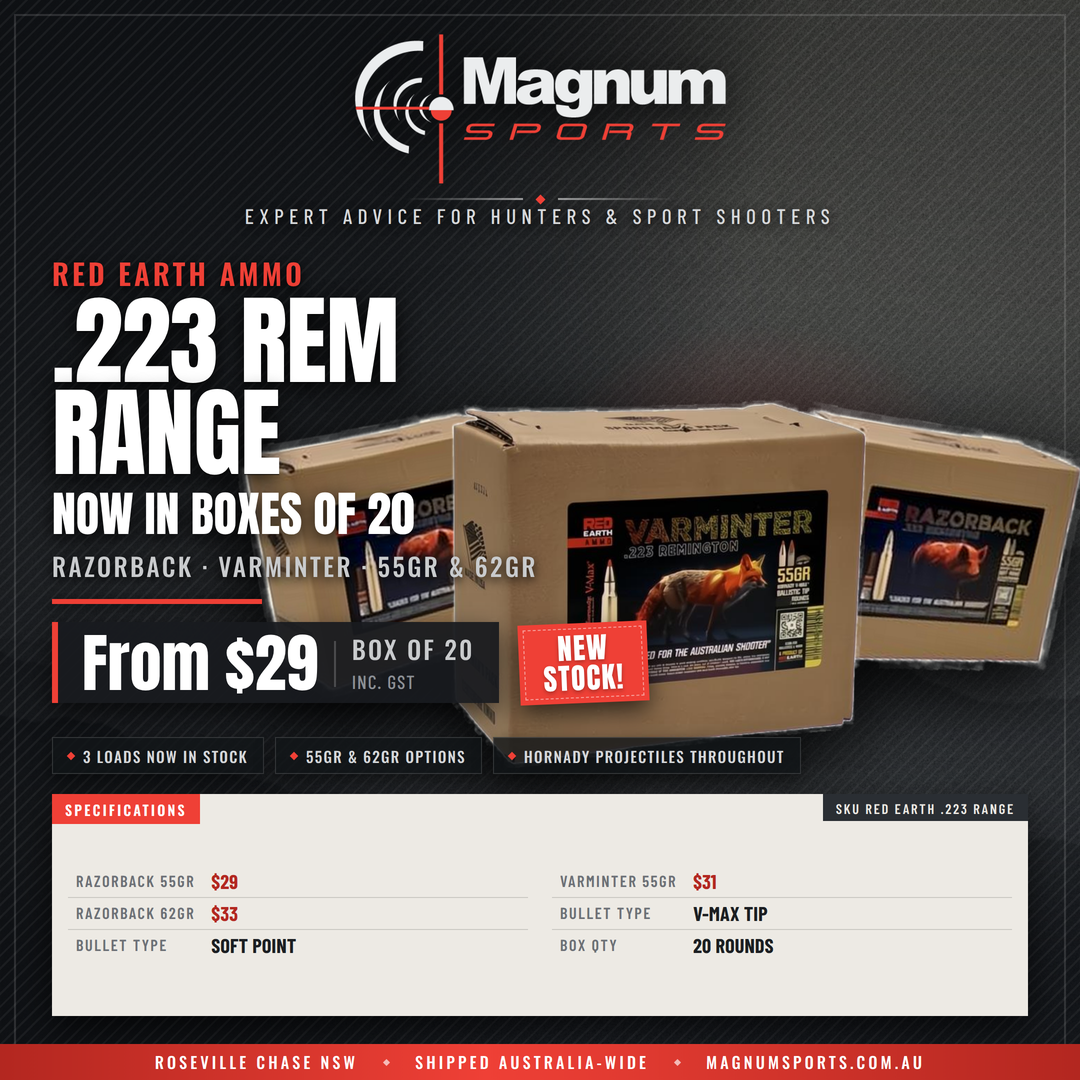 Magnum Sports Red Earth .223 Range advert - Razorback and Varminter