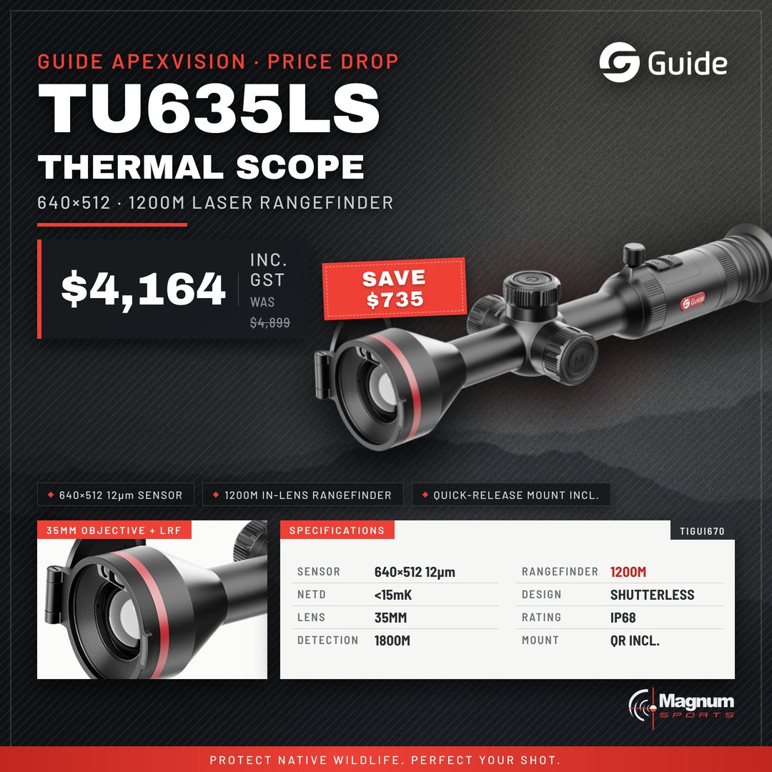 Guide TU635LS Thermal Scope with LRF – price drop $4,164, was $4,899