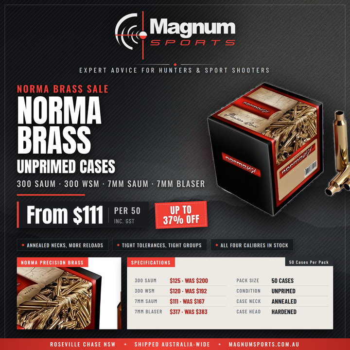 Norma Unprimed Brass sale - Magnum Sports advert