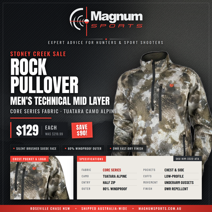 Stoney Creek Sale - Rock Pullover TCA advert - $129, was $219.99