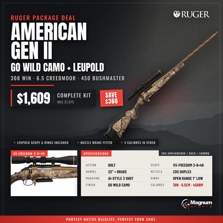 American Gen II Go Wild Camo + Leupold Package