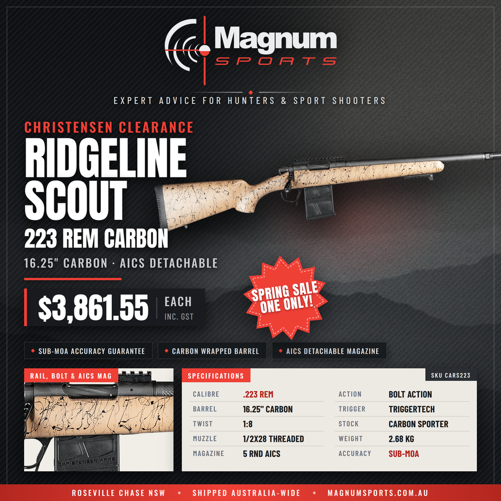 Christensen Arms Ridgeline Scout 223 Rem - Magnum Sports advert