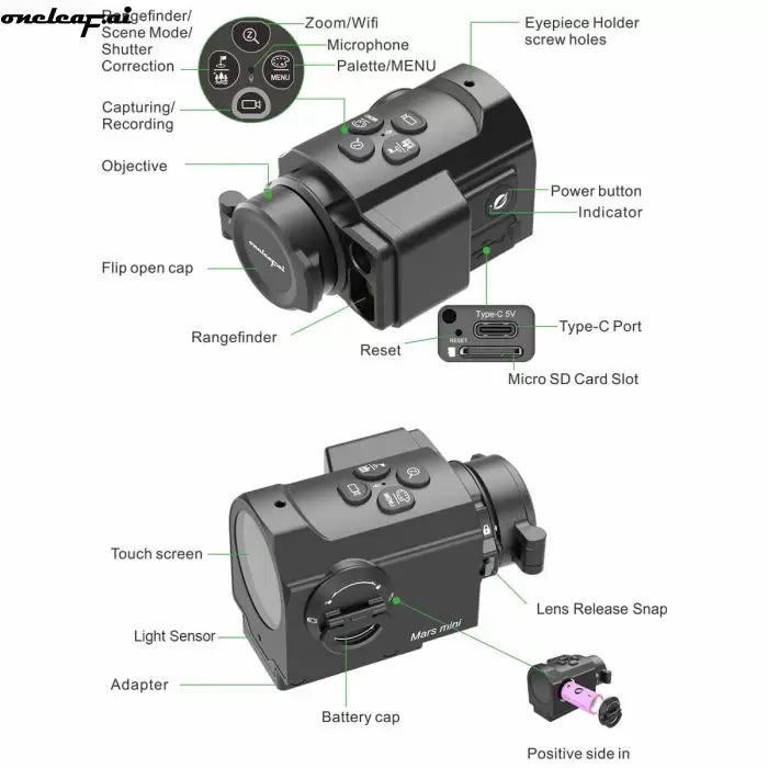 oneleaf.ai Mars mini 640x512(60Hz) Micro Thermal Imaging Scope for Pistol & Rifle