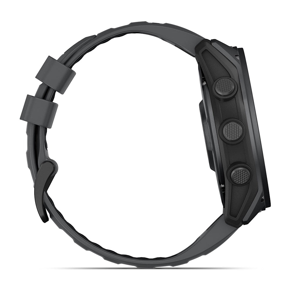 Garmin tactix 8 Cerakote 51mm AMOLED Sapphire Slate Grey Titanium Slate Grey Black Silicone Band view 3